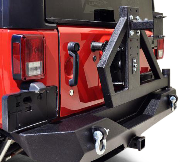 DV8 Offroad 07-18 Jeep Wrangler RS-2 Single Action Rear Bumper & Tire Carrier w/ Bearing