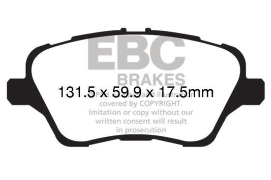 EBC 13-19 Ford Fiesta ST 1.6L Turbo Orangestuff Front Brake Pads