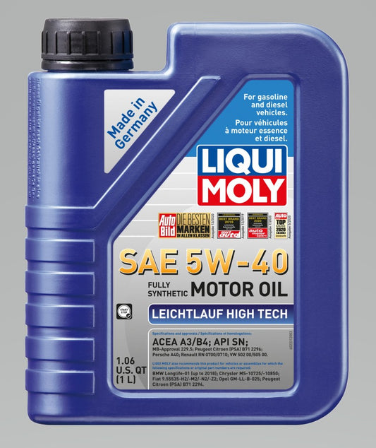 LIQUI MOLY 1L Leichtlauf (Low Friction) High Tech Motor Oil 5W40