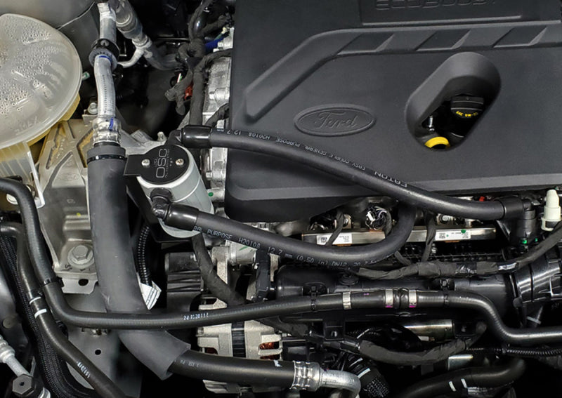 J&amp;L 2021-2022 Ford Bronco 1.5L EcoBoost Passenger Side Oil Separator 3.0 - Clear Anodized