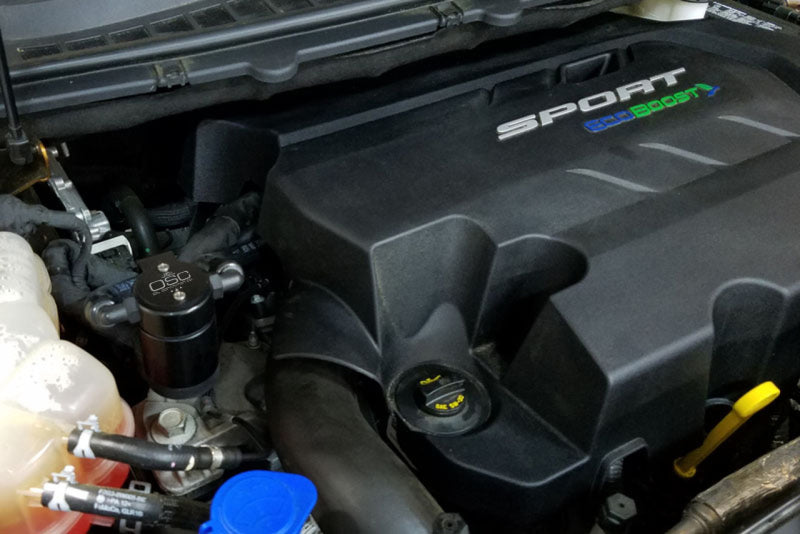 J&amp;L 2015-2022 Ford Edge Sport/ST Passenger Side Oil Separator 3.0 - Black Anodized
