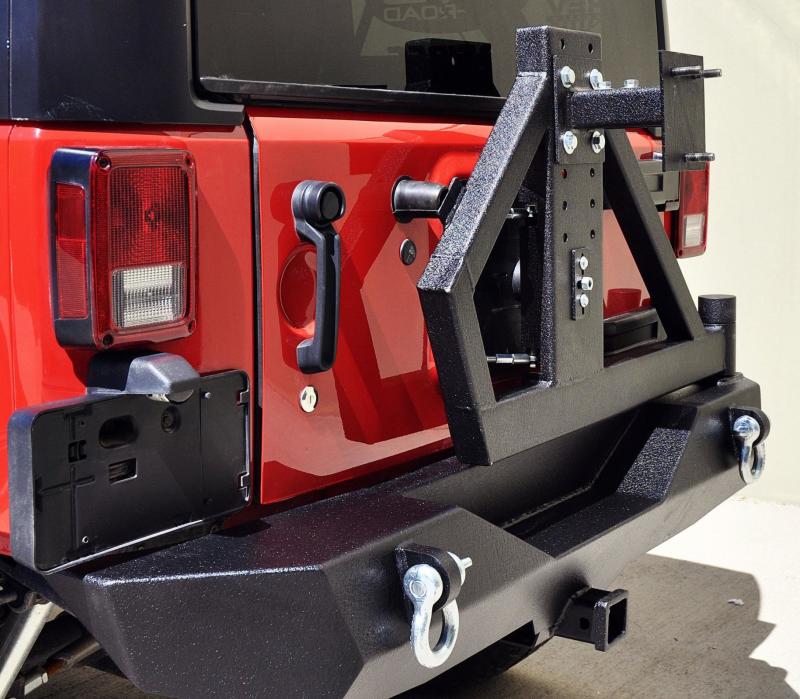 DV8 Offroad 07-18 Jeep Wrangler RS-2 Single Action Rear Bumper & Tire Carrier w/ Bearing