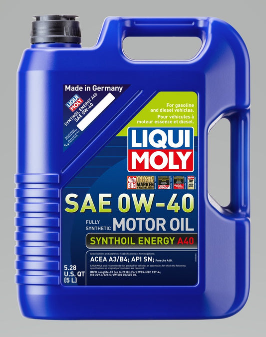 LIQUI MOLY 5L Synthoil Energy A40 Motor Oil SAE 0W40