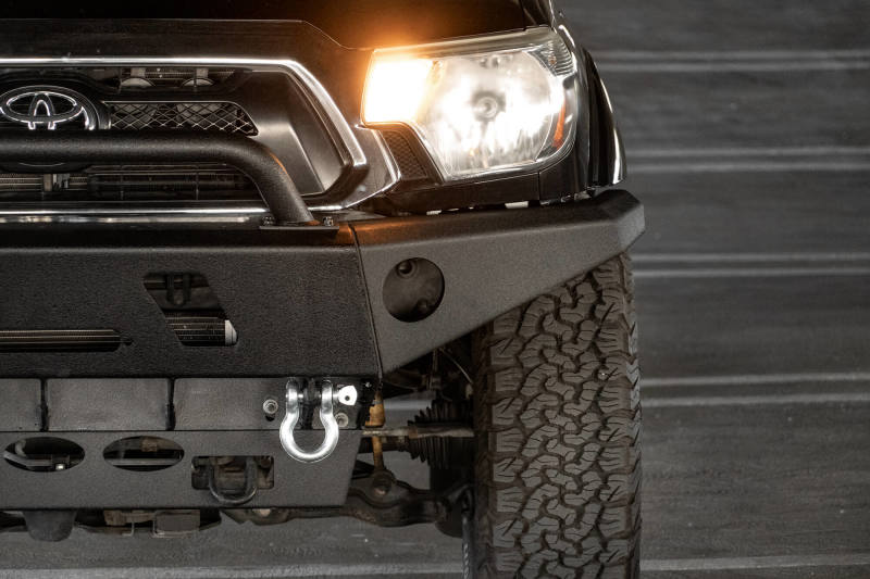 DV8 Offroad 05-15 Toyota Tacoma Front Bumper Winch Ready - Black Powdercoat