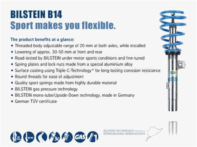 Bilstein B14 (PSS) 12-13 BMW 328i/335i Front & Rear Performance Suspension Kit