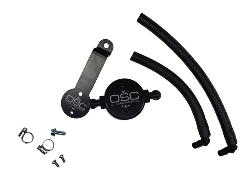 J&amp;L 16-22 Toyota Tacoma 3.5L Driver Side Oil Separator 3.0 - Black Anodized