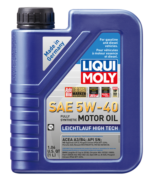 LIQUI MOLY 1L Leichtlauf (Low Friction) High Tech Motor Oil 5W40