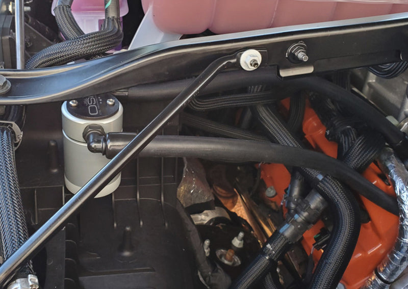 J&amp;L 2021-2022 Ram TRX 6.2L Supercharged Passenger Side Oil Separator 3.0 - Clear Anodized