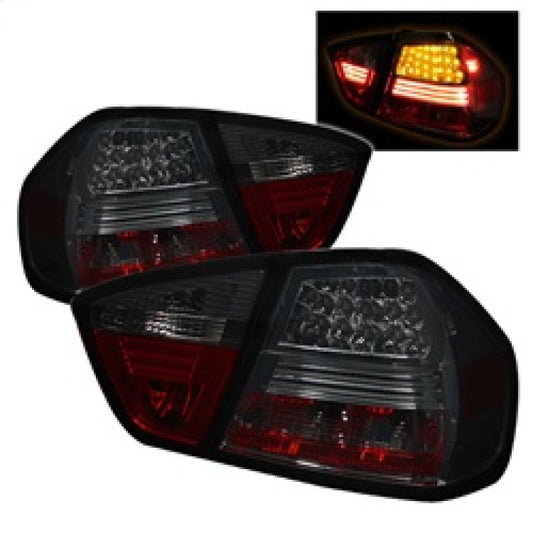 Spyder BMW E90 3-Series 06-08 4Dr LED Tail Lights Smoke ALT-YD-BE9006-LED-SM